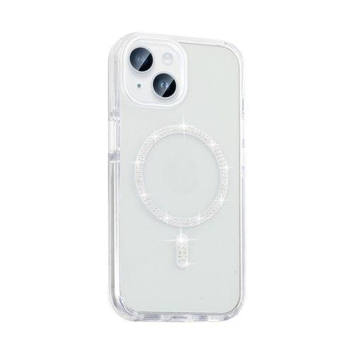 Apple iPhone 14 Kılıf Taşlı Tasarım M-safe Şarj Özellikli Zore Koment Silikon Kapak