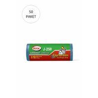 J-250 Jumbo Boy Çöp Torbası 80 x 110 cm 10 Lu Rulo x 50 Paket = 500 Adet (Mavi)