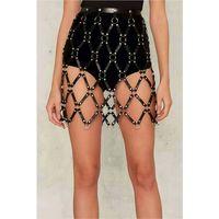 Kare Detaylı Şık Deri Harness Etek - Brf694_kopya(1)