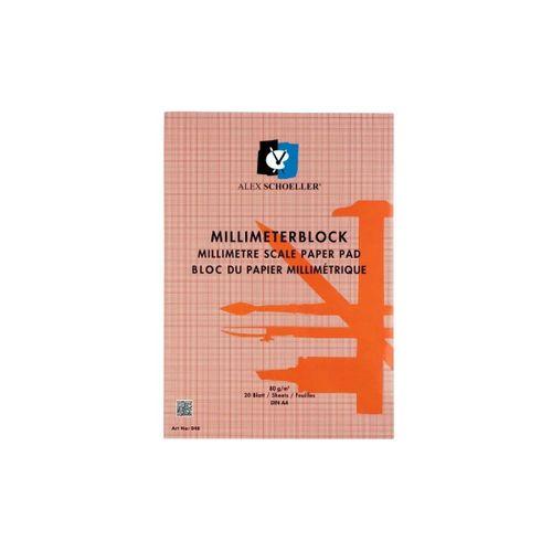 ALEX TEKNİK ( Milimetrik ) KIRMIZI BLOKNOT 80 gram A4 20 Yaprak