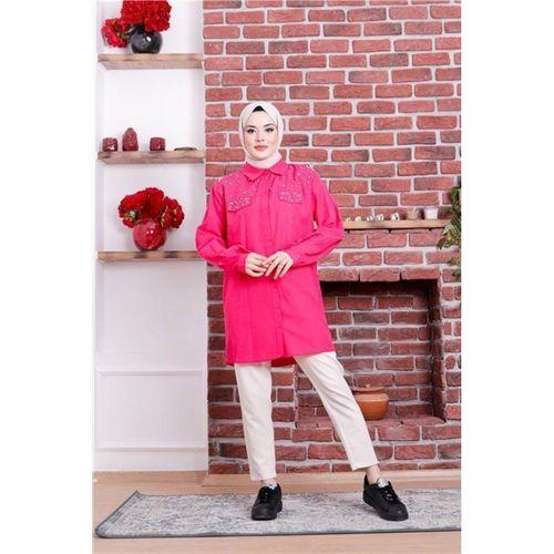 Neşe Taşlı Gömlek - 02087.025 - Fuşya