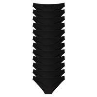 12 Adet Süper Eko Set Likralı Kadın Slip Külot Siyah