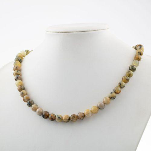 Opal Sarı 8 mm Dizi Doğal Taş Kolye