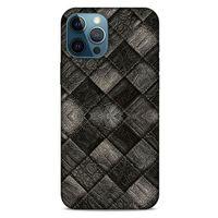 Apple iPhone 12 Pro Max Kılıf Patchwork (25) Antişok Kapak Siyah Gri