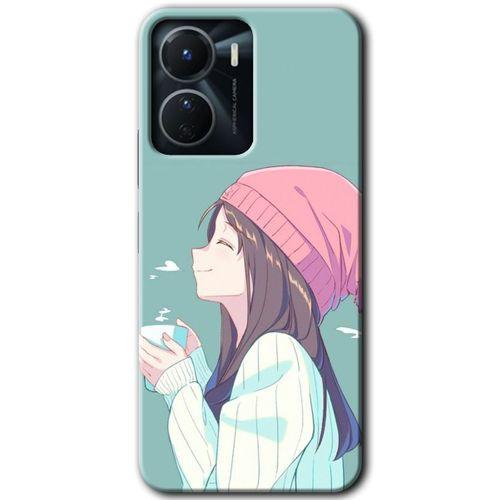 Vivo Y16 Kılıf HD Desen Baskılı Arka Kapak - Happy Girl