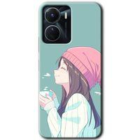 Vivo Y16 Kılıf HD Desen Baskılı Arka Kapak - Happy Girl