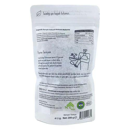 OG Natural OG Natural Organik Karışık Sebzeli Tam Buğday Boncuk Makarna 200 Gr