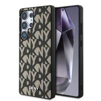 Galaxy S25 Ultra Kılıf DKNY Orjinal Lisanslı M-safe Şarj Özellikli 3D Yazılı Grid Pattern Kapak