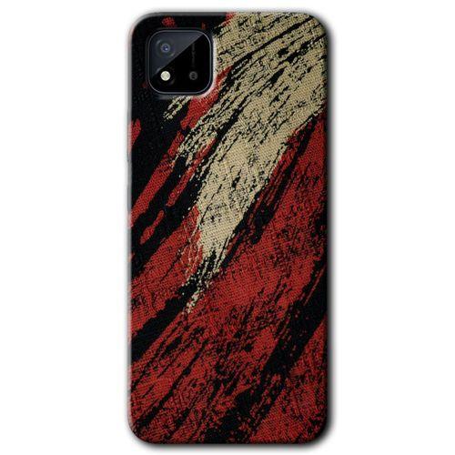 Realme C11 Kılıf HD Desen Baskılı Arka Kapak - Kumaş Deseni 6 + Kırılmaz Cam