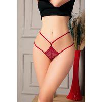 Fantezi Dantelli 2 İpli Bordo Tanga String