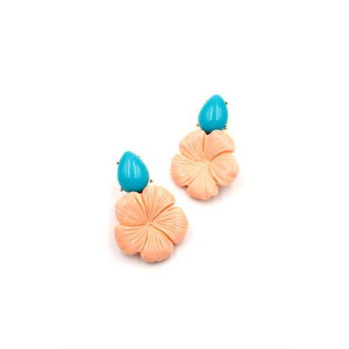 Çiçek Küpe - Somon