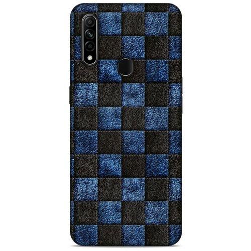 Oppo A31 Kılıf Patchwork (9) Kılıf Siyah Mavi