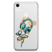 Apple iPhone XR Kılıf Dj Kulaklığı Arka Kapak Koruma Desenli Full Koruyucu