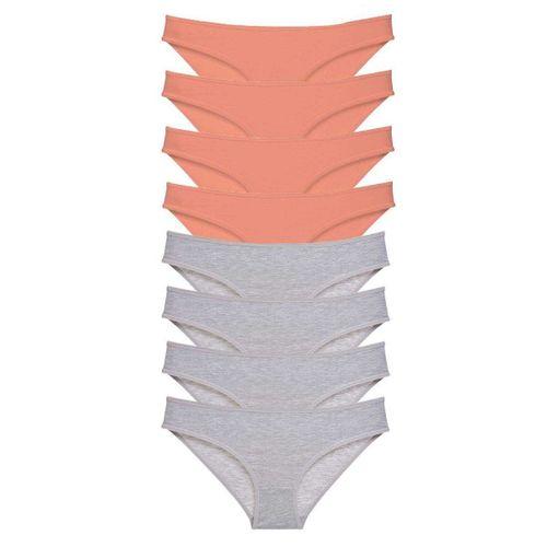 8 adet Süper Eko Set Likralı Kadın Slip Külot Pudra Gri