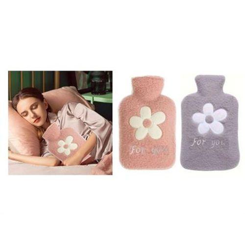 2 Adet Sıcak Su Torbası Peluş Papatya Desenli 21X13,5X2Cm 500 Ml