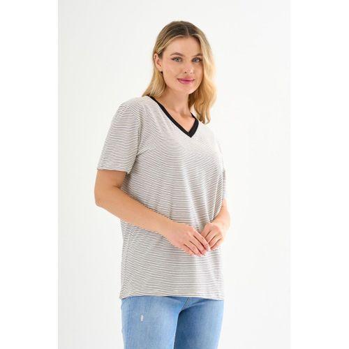 ALEXANDERGARDI V Yaka Çizgili T-shirt