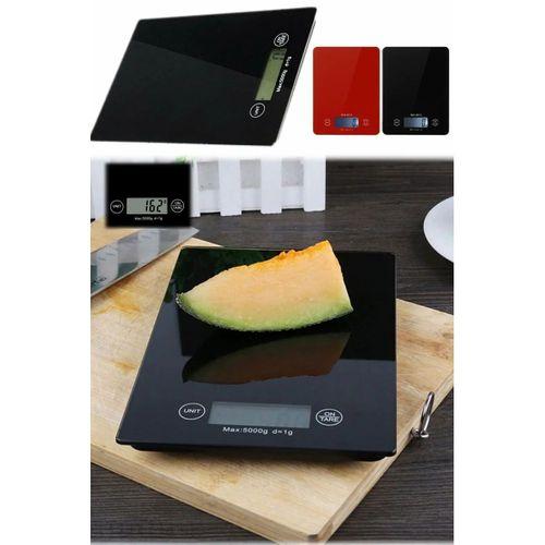 Dijital Mutfak Tartısı - 5 Kg Kapasite, 1 Gram Hassasiyet, Şık Siyah Cam Tasarım