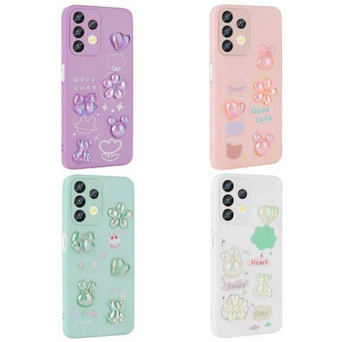 Galaxy A32 4G Kılıf Kabartma Figürlü Parlak Zore Toys Silikon Kapak