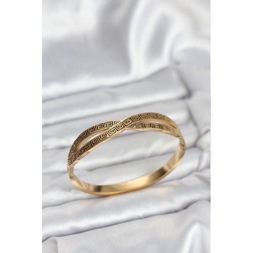 316L Çelik Gold Renk Vintage Kadın Kelepçe Bileklik - TJ-BB8069