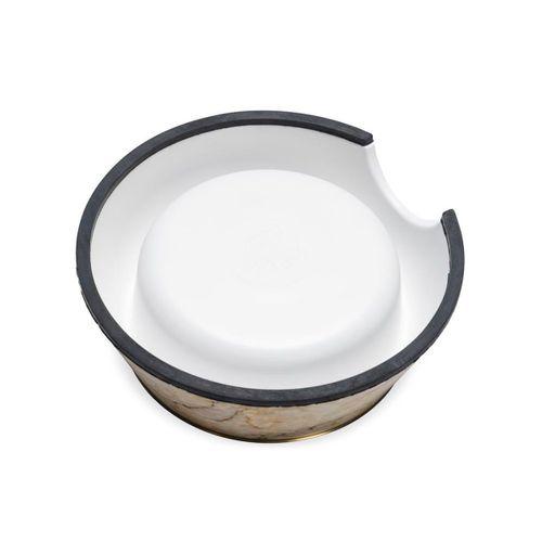 Beeztees DBL Köpek Mama Su Kabı, Mat Altın Rengi Paslanmaz Çelik, Bej Mermer Görünümlü, 14cm, 160ml