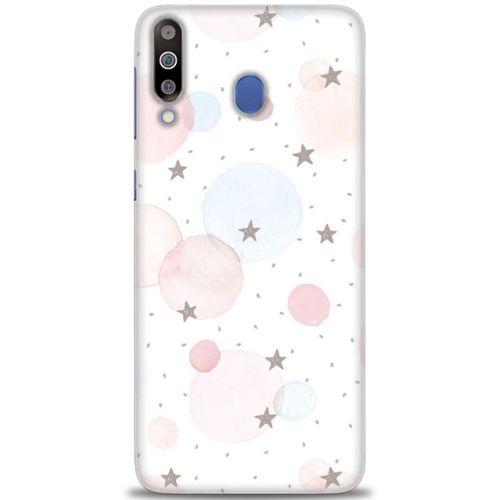 Samsung Galaxy M30 Kılıf HD Baskılı Kılıf - Yıldız Puantiye + Tam Ekran Koruyucu
