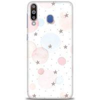Samsung Galaxy M30 Kılıf HD Baskılı Kılıf - Yıldız Puantiye + Tam Ekran Koruyucu