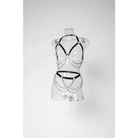 Siyah Harness Takım Zincir Detaylı Metal Halka Aksesuar - Brf1195