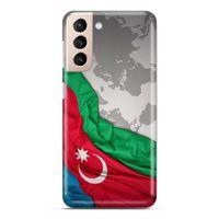 Samsung Galaxy S21 FE Uyumlu Kılıf Azarbaijan (16) Kalın Kılıf Harita Bayrak