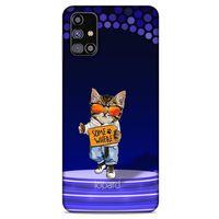 Samsung Galaxy M31s Kılıf FunnyMaX (42) Rugged Armor Kılıf Kedili Mor