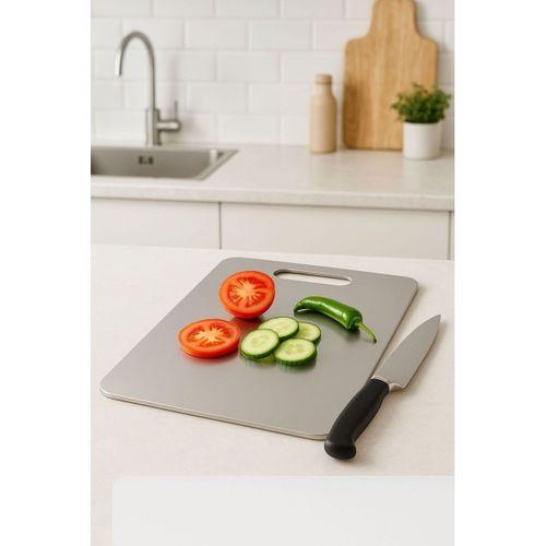 İnci Çelik 304 Paslanmaz Çelik Kesme Tahtası Antibakteriyel Pano Küçük 27 x 21 Cm
