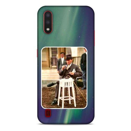 Samsung Galaxy A01 Kılıf Atatürk (21) Koruyucu Kapak Yeşil Gökyüzü
