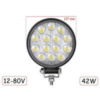 SEVGENT 14 Ledli Yuvarlak Far 12V-80V 42W