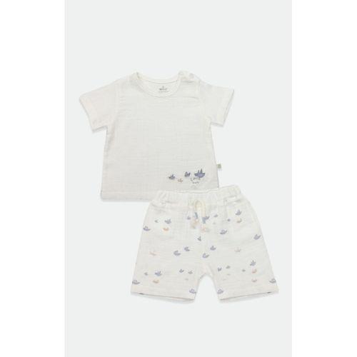 Bistyle Bistyle 2li Takım Şort Müslin Little Boats 14126 Ekru