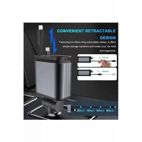 Led Işık Tavan Aydınlatmalı 66w 4’1 Çift Kablolu Hızlı Şarj 3.4a Araç İçi Çakmaklık Şarj Aleti