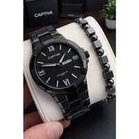 Captiva Bileklik Hediyeli Çelik Kordon Haftanın Günü Ve Takvimli Kadran Erkek Kol Saati CT.M.001.M8