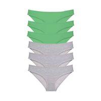 6 Adet Süper Eko Set Likralı Kadın Slip Külot Yeşil Gri