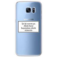 Galaxy S7 Edge Kılıf HD Yazı Baskılı Silikon Arka Kapak - Yazı 11
