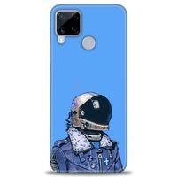 Realme C15 Kılıf HD Baskılı Kılıf - Mavi Astronot + Tam Ekran Koruyucu