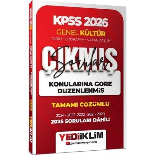 2026 KPSS Genel Kültür Konularına Göre Düzenlenmiş Tamamı Çözümlü Çıkmış Sorular Yediiklim Yayınları