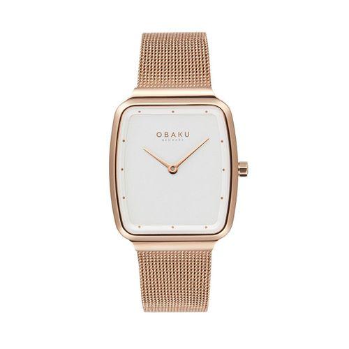 Obaku Denmark V267LXVIMV Quartz Hasır Rose Beyaz Kadran 27 mm Kadın Kol Saati