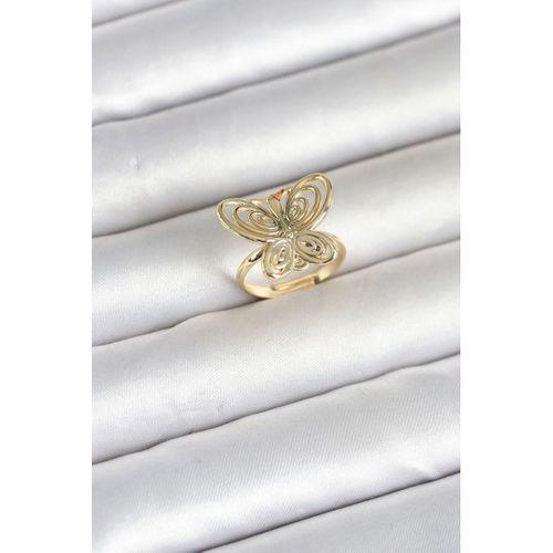 Pirinç Gold Renk Füsun Kelebek Model Kadın Yüzük