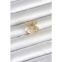 Pirinç Gold Renk Füsun Kelebek Model Kadın Yüzük