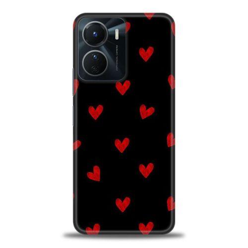 Tecno Spark 9 Pro Kılıf HD Baskılı Kılıf - Kırmızı Kalpler + Tam Ekran Koruyucu