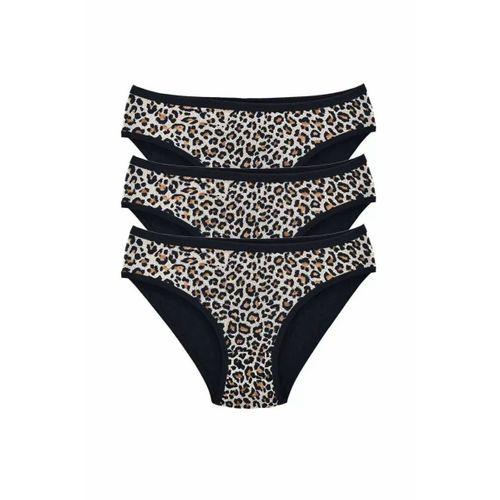 3 Adet Leopar Desenli Likralı Yumuşak Dokulu Kadın Slip Külot