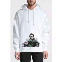 Joker Baskılı Beyaz Erkek Kapşonlu Sweatshirt