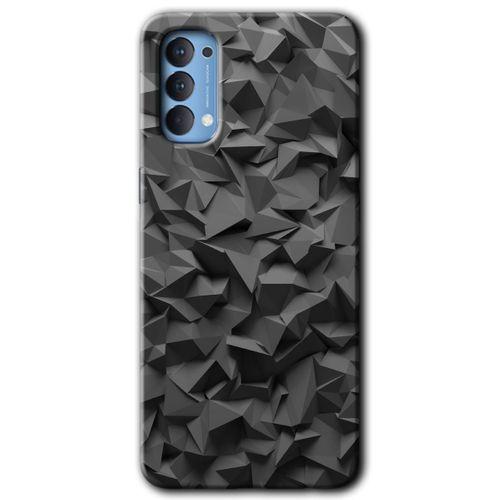 Oppo Reno 4 Kılıf HD Desen Baskılı Arka Kapak + Temperli Cam - Dark Broke