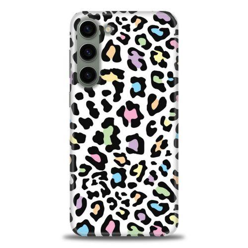 Samsung Galaxy S23 Plus Kılıf HD Baskılı Kılıf - Renkli Leopar + Tam Ekran Koruyucu