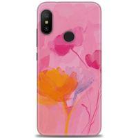 Xiaomi Mi A2 Lite Kılıf HD Baskılı Kılıf - Turuncu Pembe + Tam Ekran Koruyucu