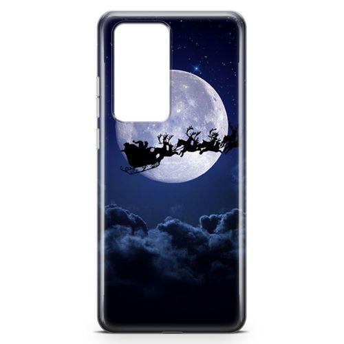 Huawei P40 Pro Kılıf Noel Baba ve Geyikleri Arka Kapak Koruma Desenli Full Koruyucu