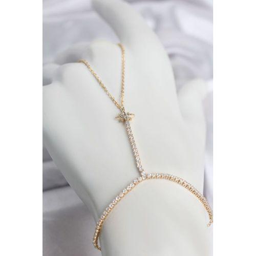 Pirinç Gold Renk Zirkon Taşlı Kutup Yıldızı Şahmeran